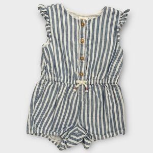 Striped Blue and White Romper